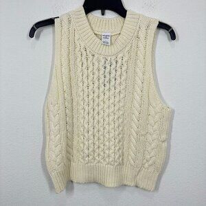 Melrose and Market Nordstrom Women's Cream Sweater‎ Vest Tank Preppy Casual NWT